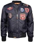 Top Gun Herren Bomberjacke Im Pilotenstil Mit Patches Tg20191053 Navy,XL