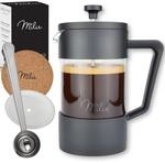 Milu French Press Kaffeebereiter | 350ml, 600ml, 1L | Glas Kaffeepresse,