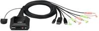 ATEN CS52DP 2-Port USB-C DP Hybrid Kabel KVM Switch