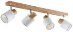 Lindby Deckenlampe Holz Textil, Stoff Deckenleuchte, Deckenstrahler drehbar und