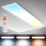 B.K.Licht - Deckenlampe mit Fernbedienung, dimmbar, ultraflach, LED Panel, LED