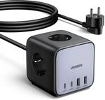 Caricabatterie rapido da tavolo UGREEN - 65W - Con prese integrate - Grigio/Nero