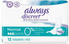 Always Discreet Inkontinenz-Slipeinlagen Damen, Normal (12 Binden) ohne Duft und