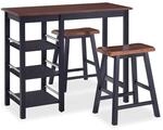 vidaXL Bar Set 3 St&uuml;ck MDF Schwarz