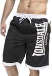 Lonsdale Herren Beachshorts Normale Passform CLENNELL L, Black/White