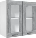 vidaXL H&auml;ngeschrank Lyon Glas Grau Sonoma 60x31x60 cm Holzwerkstoff