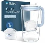 BRITA Glaskrug Wasserfilterkanne, Hellblau (2,5 L) | Hochwertiges Borosilikatglas,