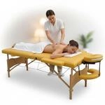 Mucola Massageliege 3 Zonen Massagetisch Holz| klappbar und h&ouml;henverstellbar 