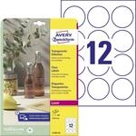 AVERY Zweckform L7787-25 transparente runde Etiketten (300 Klebepunkte, &Oslash;60 mm auf