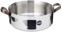 Alessi edo PU102/28 Stielkasserolle mit zwei Griffen aus Edelstahl, Griffe aus
