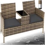 tectake&reg; Outdoor Sitzbank mit integriertem Tisch, Gartenbank Lounge Sitzgruppe...
