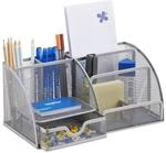Relaxdays Schreibtischorganizer 6 Ablagen, kompakter B&uuml;roorganizer, Metall,