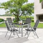 Juskys Gartengarnitur Milano 5-teilig &ndash; Gartenm&ouml;bel Set mit Tisch & 4...