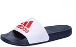 adidas Unisex Adilette Shower Slides, Cloud White / Scarlet / Victory Blue, 40.5 EU