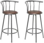 vidaXL Barhocker 2 STK. Braun Stahl