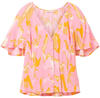 TOM TAILOR Denim Damen 1036585 Bluse mit Muster & Flügelärmeln, 31704-Abstract Pink