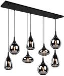 Trio Leuchten Pendelleuchte Lumina 317000832, Metall Schwarz matt, Glas Chrom