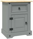 vidaXL Nachttisch im Mexiko-Stil Corona Kiefernholz Grau 53x39x67 cm