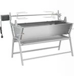 vidaXL BBQ Grill mit Drehspie&szlig; Eisen und Edelstahl