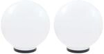 vidaXL LED-Gartenleuchten 2 Stk. Kugelf&ouml;rmig 40 cm PMMA