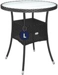 CASARIA&reg; Polyrattan Gartentisch 60cm Rund 5mm Sicherheitsglas...