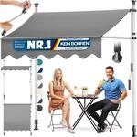 KESSER&reg; Sonnenschutz Markise manuell ausziehbar 350cm | Sonnensegel UV Schutz