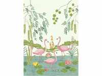 Komar Vlies Fototapete - Flamingo Vibes - Größe: 200 x 280 cm (Breite x Höhe) -