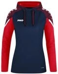 JAKO Damen Kapuzensweatshirt Performance, Marine/Rot, 36