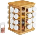 Relaxdays XXL Gew&uuml;rzkarussell, drehbar, 32 Gew&uuml;rzgl&auml;ser, aromadichte Aufbewahrung,
