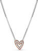 PANDORA Funkelndes Freihand-Herz Halskette aus Sterling-Silber und 14 Karat