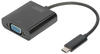 DIGITUS USB Typ-C Grafik Adapter, USB Type-C zu VGA, Full HD 60Hz, 1920x1080 Pixel,