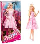 Barbie Puppe, The Movie doll, in rosa weissem Kleid und G&auml;nsebl&uuml;mchen Halskette,