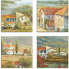 ARTLAND Leinwandbilder Set 4tlg. je 20x20 cm Quadratisch Wandbilder Landschaft