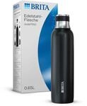 BRITA Edelstahlflasche schwarz f&uuml;r sodaTRIO Wassersprudler (0,65l) &ndash; isolierte &