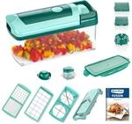 Genius Nicer Dicer Fusion | 13 Teile | smaragdgr&uuml;n | Alles-Schneider | Hobeln 