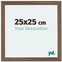 yd. Bilderrahmen 25x25 cm Nussbaum Dunkel - Holz Rahmen Mura