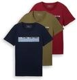 TOM TAILOR Denim Herren Triplepack T-Shirt mit Print