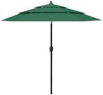 vidaXL Sonnenschirm mit Aluminium-Mast 3-lagig Ampelschirm Gartenschirm...