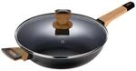 BERGNER Earth | Tiefe Bratpfanne 28x7,5 cm mit Deckel | Schwarz | Hergestellt aus