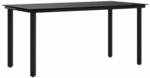 vidaXL Garten-Esstisch Schwarz 160x80x74 cm Stahl und Hartglas