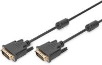 DIGITUS DVI-Kabel - DVI-D (24+1) - Full-HD - 5m - Dual Link, 30Hz, 2xFerrit -