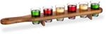 Schnapsbrett Holz, 6 Schnapsgl&auml;ser, 4 cl, praktische Schnapslatte, halber Meter,