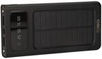 2GO Powerbank Solar 10000mAh schwarz mit LED Taschenlampe