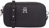 Tommy Hilfiger Damen Crossbody Bag Tasche Emblem Camera Bag Klein, Schwarz (Black),