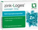 zink-Loges concept 15 mg, 90 Tabletten, F&uuml;r Haut, Haare, N&auml;gel, Immunsystem