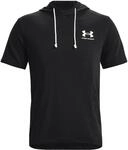 Under Armour Mens Fleece Tops Men's Ua Rival Terry Short Sleeve Hoodie, Black,