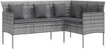vidaXL Sofa in L-Form mit Kissen Gartensofa Lounge Gartenm&ouml;bel Sitzgruppe Couch