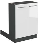 Vicco K&uuml;cheninsel Fame-Line, Wei&szlig; Hochglanz, 60 cm ohne Arbeitsplatte, zur