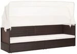 vidaXL Gartensofa mit Sonnendach Sonnenliege Gartenliege Sofa Gartenbett Lounge