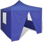 vidaXL Faltzelt mit 4 W&auml;nden 3x3m Blau Gartenzelt Partyzelt Pavillon Bierzelt